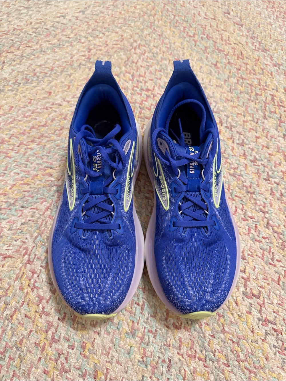 Brooks Women’s Glycerin GTS 22 Running Shoes in Royal Blue with Lime 🍋‍🟩 Green